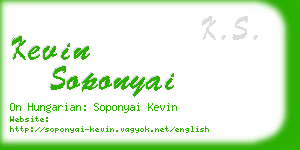 kevin soponyai business card